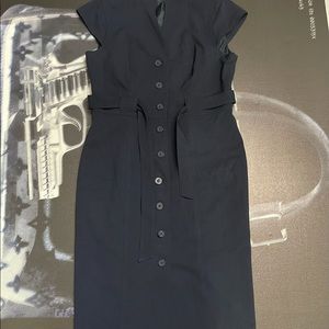 Calvin Klein Cap Sleeve Belted Button-Down Dress size L